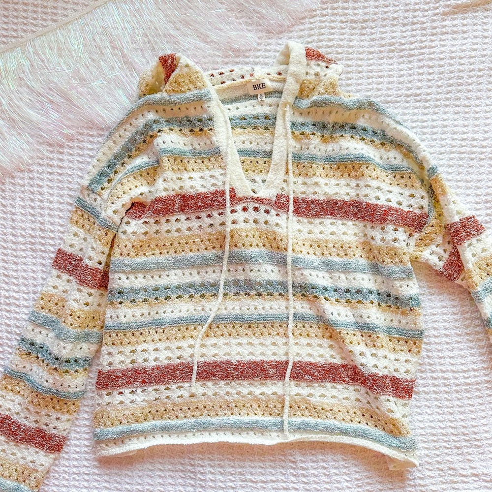 BUCKLE STRIPED HOODIE | NEVER WORN